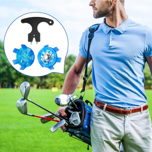 Cozypower 31 Pcs Golf Spikes Set Includes 30 Pcs Golf Cleats Replacement Black Cleats Spanner Metal Thread Screw 6 mm Dia Spike Tool for Lawn Cricket Shoe Player Lover(Blue) - Image 5