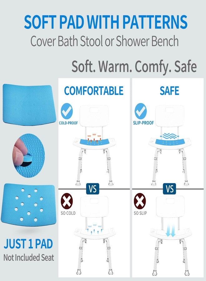 MINIVON Non Slip Mat for Shower Stool, Shower Chair Pad with Adhesive Backing, Waterproof Quick Dry Cushion Anti Skid Uneven Patterns, Cover Shower Bench, Bath Chair, Bathroom Bathtub Shower Seating Mat - Image 4