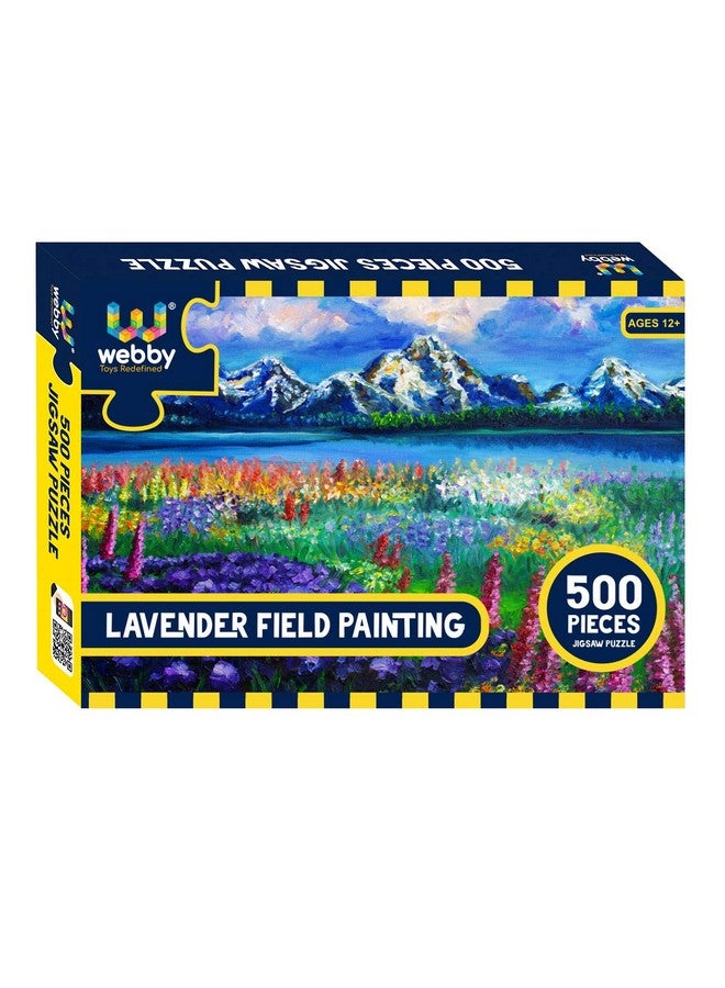 Webby Lavender Field Painting Jigsaw Puzzle, 500 Pieces - Image 1