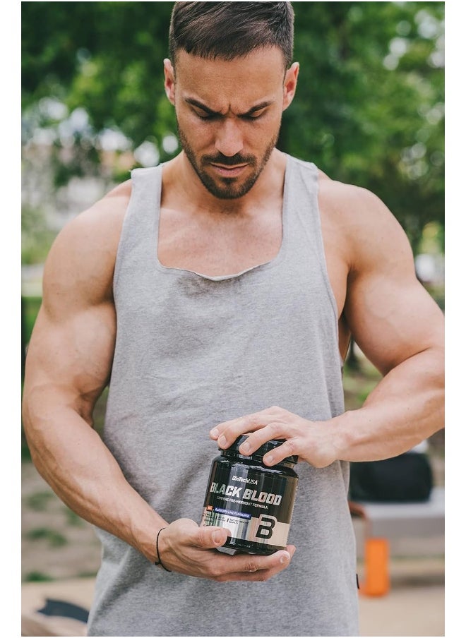 BioTechUSA BioTechUSA Black Blood NOX+ | Pre-Workout Formula | with Caffeine, Creatine, Tyrosine | Sugar-Free | 340 g | Blueberry-Lime  - Image 2