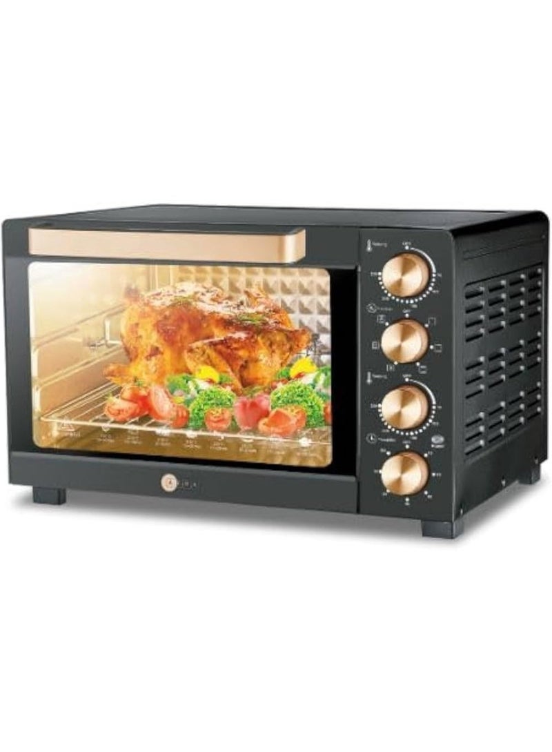 عفرا فرن كهربائي AFRA سعة 45 لتر توستر 1700 واط مع شواية ومصباح فرن، 4 مقابض، صينية، رف، مقبض - Image 1