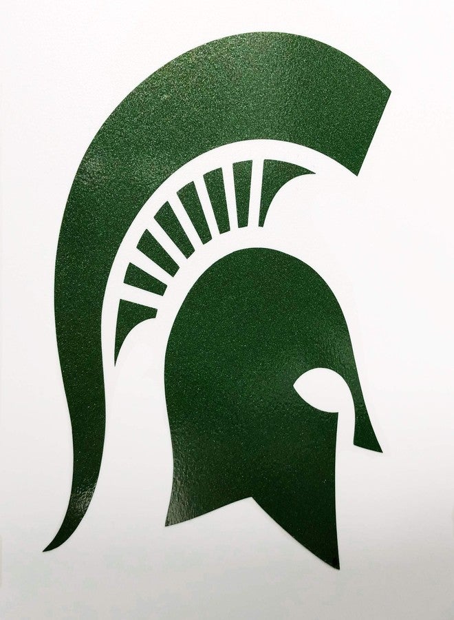 Nudge Printing Michigan State Sticker MSU Spartans Metallic Sparkly Green Sparty Helmet Head Heavy-Duty Waterproof Car Decal for Windows, Laptops or Water Bottles - Image 1