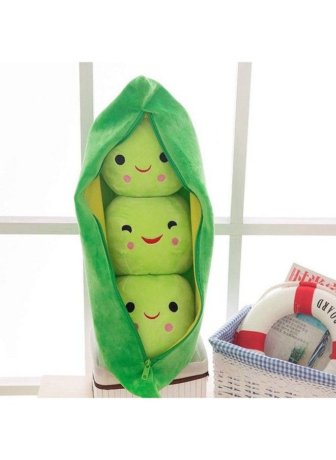 AOQI - Giant Peas In A Pod Plush Toy Pea Pod Pillow Cute Pea Stuffed Toys Plant Doll Various Sizes (Green Beans 9.8''/25Cm) - Image 1