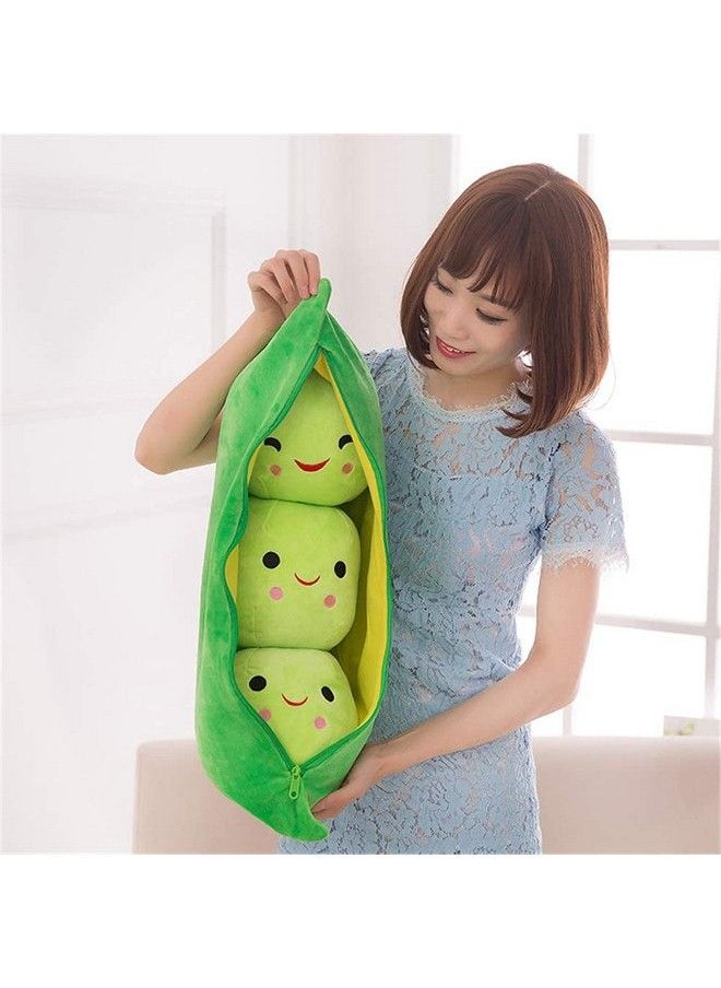 AOQI - Giant Peas In A Pod Plush Toy Pea Pod Pillow Cute Pea Stuffed Toys Plant Doll Various Sizes (Green Beans 9.8''/25Cm) - Image 1