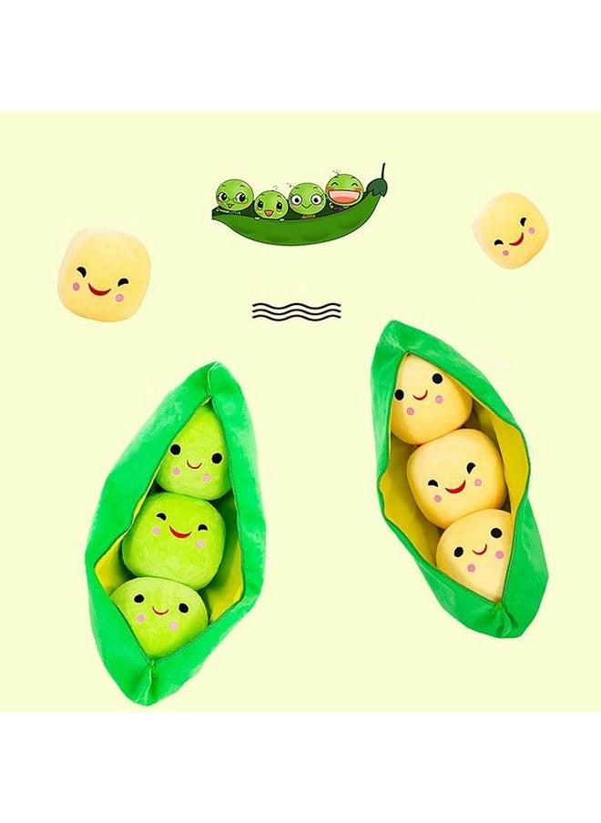 AOQI - Giant Peas In A Pod Plush Toy Pea Pod Pillow Cute Pea Stuffed Toys Plant Doll Various Sizes (Green Beans 9.8''/25Cm) - Image 1