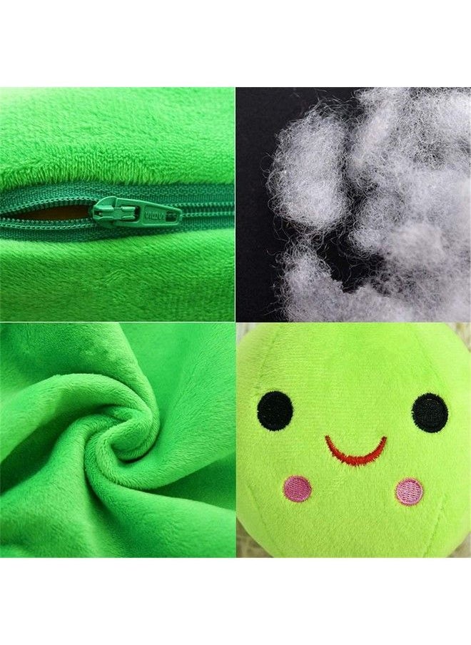 AOQI - Giant Peas In A Pod Plush Toy Pea Pod Pillow Cute Pea Stuffed Toys Plant Doll Various Sizes (Green Beans 9.8''/25Cm) - Image 1