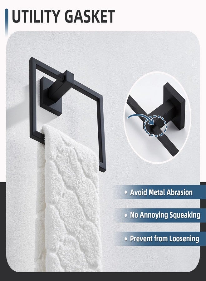 أنجل سيمبل حلقة منشفة مربعة بسيطة بزاوية، لون أسود غير لامع، حامل مناشف حمام دوار من الفولاذ المقاوم للصدأ SUS 304، 7.09 بوصة، مثبت على الحائط - Image 5