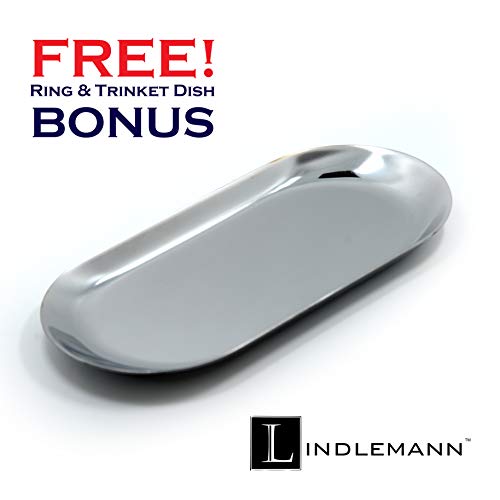 LINDLEMANN Crystal Vanity Tray Decorative Mirrored Dresser Perfume Trays for Makeup Cosmetic Storage Jewelry Trinket Storage Organizer for Bathroom Countertop Home Décor (Oval, 14x10in, Gold) - Image 4