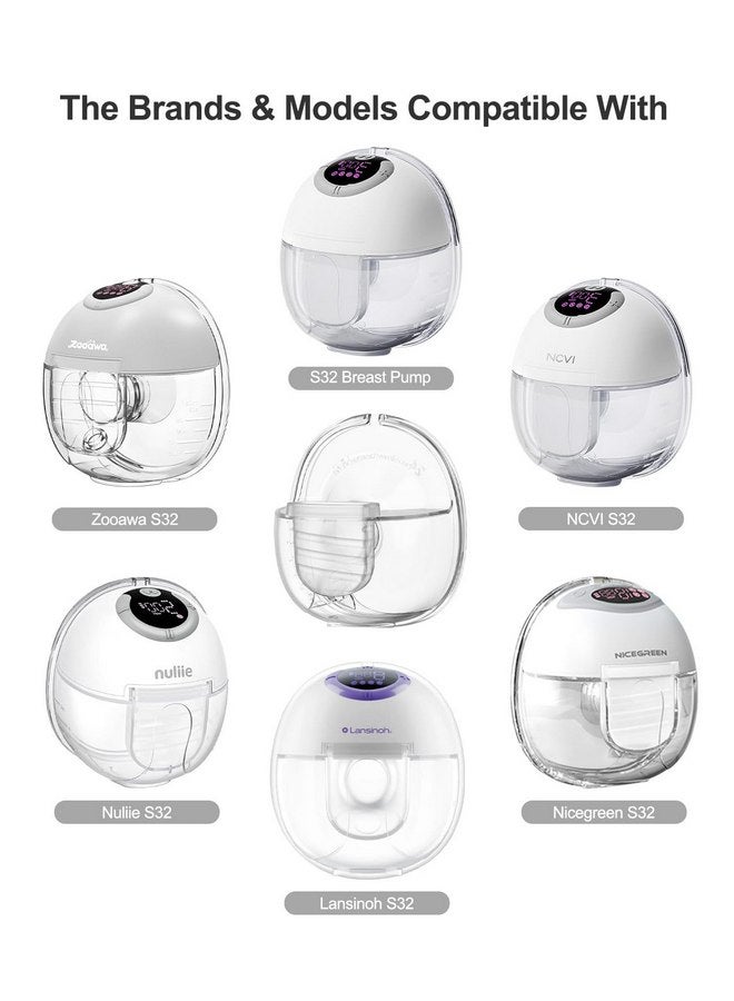 قطع غيار مضخة الثدي القابلة للارتداء، كوب تجميع الحليب، متوافق مع مضخة الثدي القابلة للارتداء S32، تتضمن صمام منقار البط، شفة 24 مم، غشاء سيليكون، رابط، قطعتان إضافيتان من شفة 19 مم - Image 2