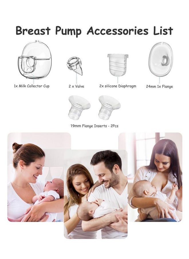 Wearable Breast Pump Replacement Parts, Milk Collector Cup, Compatible with S32 Wearable Breast Pump, Include Duckbill Valve, 24mm Flange, Silicone Diaphragm, Linker, Extra 2pcs 19mm Flange Inserts - pzsku/Z7F4842FA7BAFA9EFAFBEZ/45/_/1737031163/40235ada-61ed-44e4-bc9d-182fc29cb28c