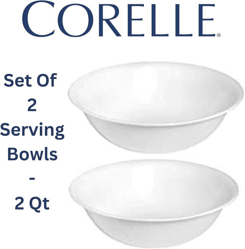 Corelle 1214Inch Serving Platter Winter Frost White  2Pack with 2Quart Serving Bowl Winter Frost White 2PK  Bundle Set of 4 - Image 3