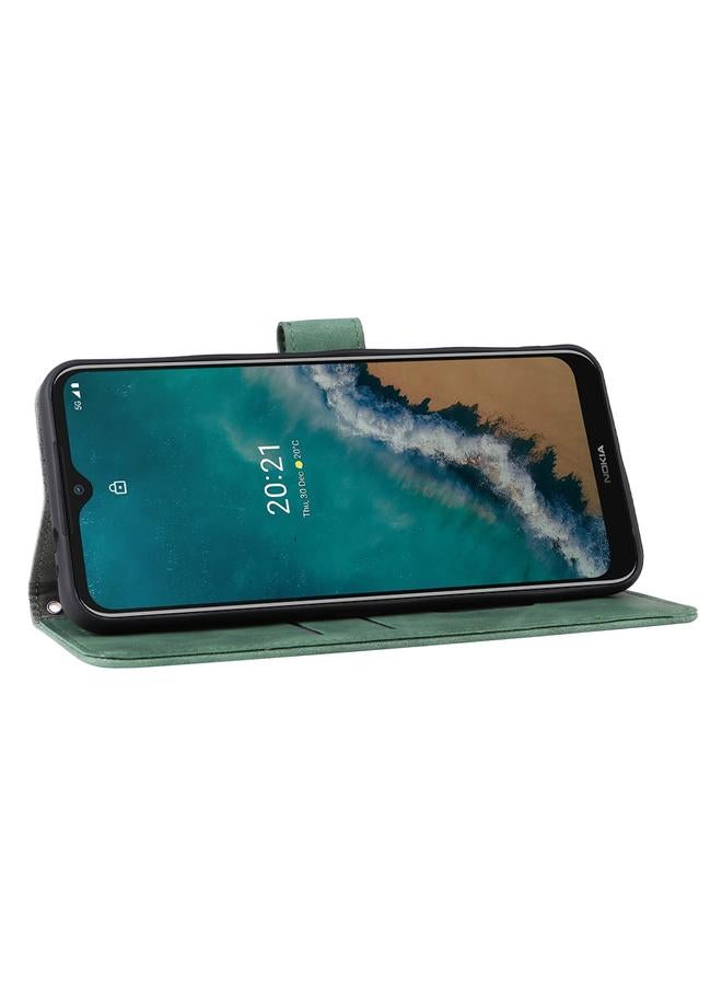 اس-توب جراب لهاتف Nokia G50 بلون سادة مع إبزيم مغناطيسي وغطاء هاتف من جلد العجل من البولي يوريثان - Image 4