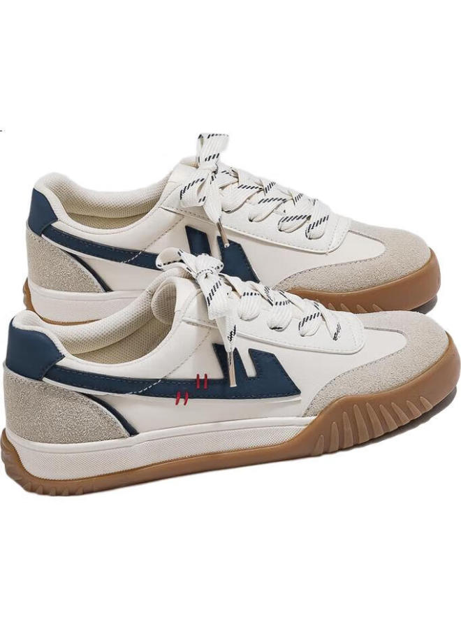 Pull Back أحذية قماشية رسمية للنساء من ووريور - كلاسيكية جديدة تناسب جميع الأذواق - لون بيج وأزرق داكن - مقاس 38 - Image 2