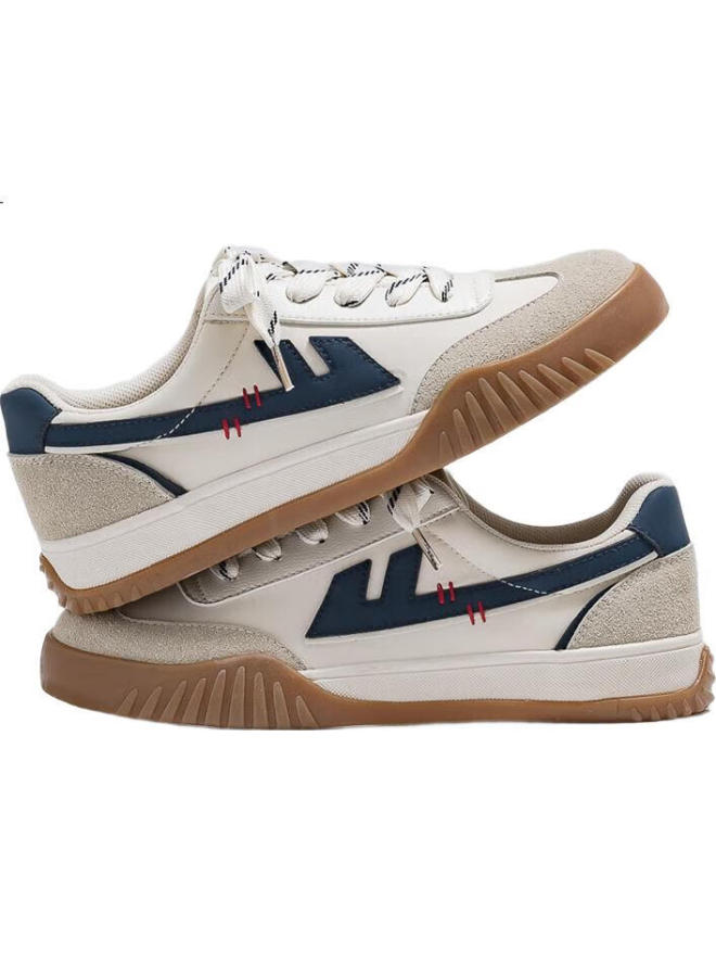 Pull Back أحذية قماشية رسمية للنساء من ووريور - كلاسيكية جديدة تناسب جميع الأذواق - لون بيج وأزرق داكن - مقاس 38 - Image 1