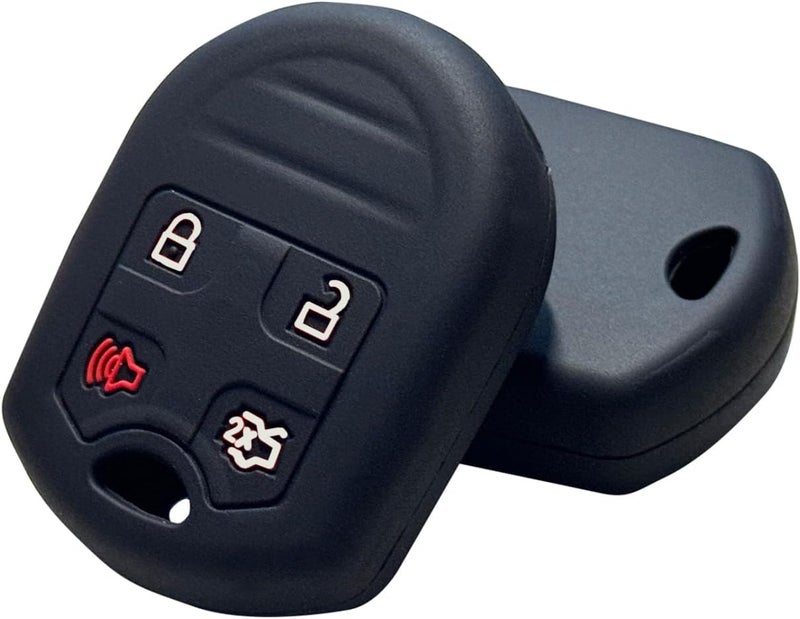KarLingjun Key Fob Cover for Ford Expedition 4 Buttons Silicone Key Fob Remote Case Fit for Ford Expedition Mustang Taurus 2012 2013 2014 2015丨CWTWB1U793 164-R8067 5912561 164-R8073 OUC6000022 (Black) - Image 4