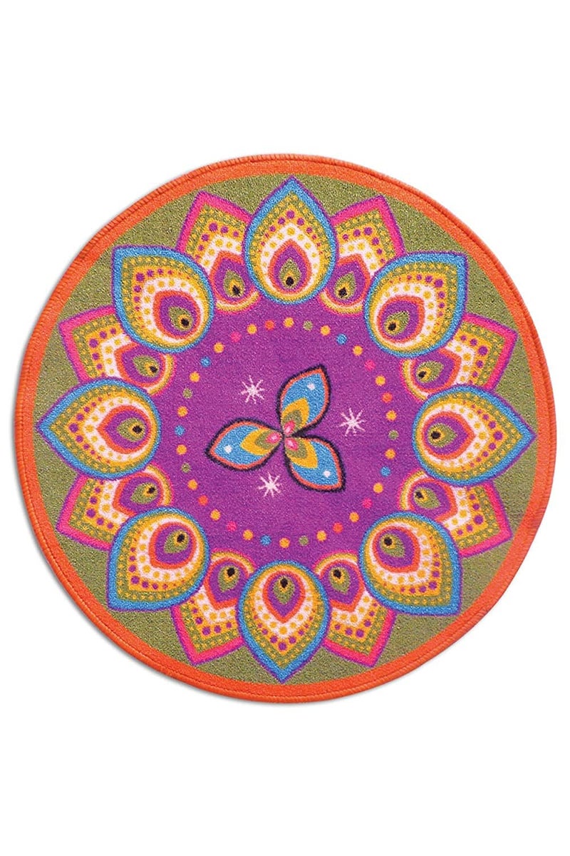 Status Contract Status Nylon Floor Round Carpet Mats Rug for Living Room, Dining Room, Kitchen, Hall (30 X 30 Inches Or 78Cm X 78Cm, Multicolor - Image 2