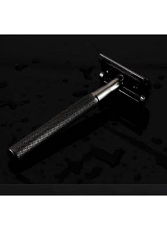 WAOKN Men's Shaver, Double Edge Safety Razor with 1 Blade and 1 Storage Case, Eco-Friendly Reusable Metal Shaver (Black)  - Image 3