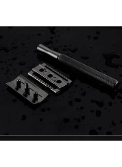 WAOKN Men's Shaver, Double Edge Safety Razor with 1 Blade and 1 Storage Case, Eco-Friendly Reusable Metal Shaver (Black)  - Image 4