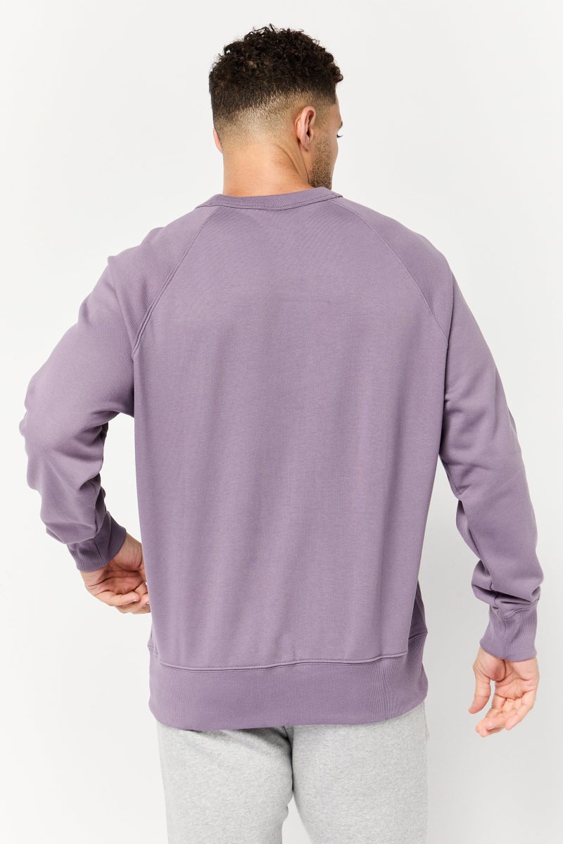 New Balance Men Relaxed Fit Long Sleeves Outdoor Sweatshirt, Purple  - Image 4