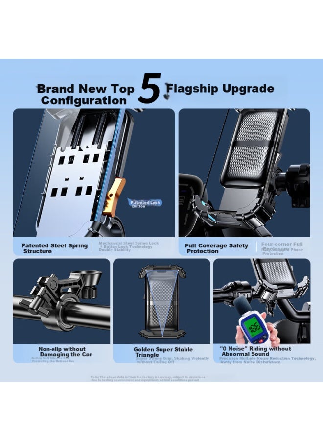 Samtogo Electric Bike Phone Holder Rider Special Motorcycle Bicycle Mountain Bike Second Lock Phone Holder Shockproof Anti-Shake Electric Vehicle Express Delivery Takeaway Riding Holder Navigation Equ - Image 3