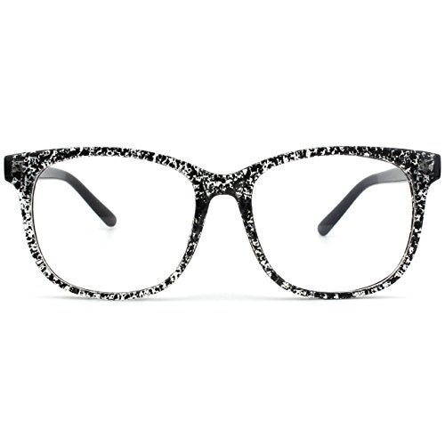 GQUEEN Fake Non Prescription Glasses Clear Lens for Women Men Oversized Frame UV400 Protection Black Spot, 201581 - Image 5