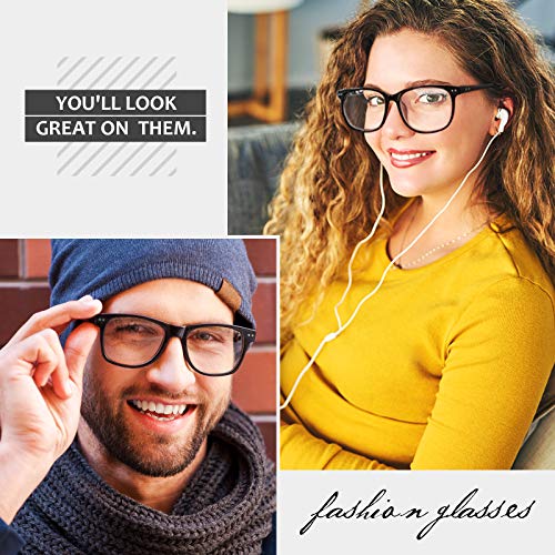 GQUEEN Fake Non Prescription Glasses Clear Lens for Women Men Oversized Frame UV400 Protection Black Spot, 201581 - Image 2