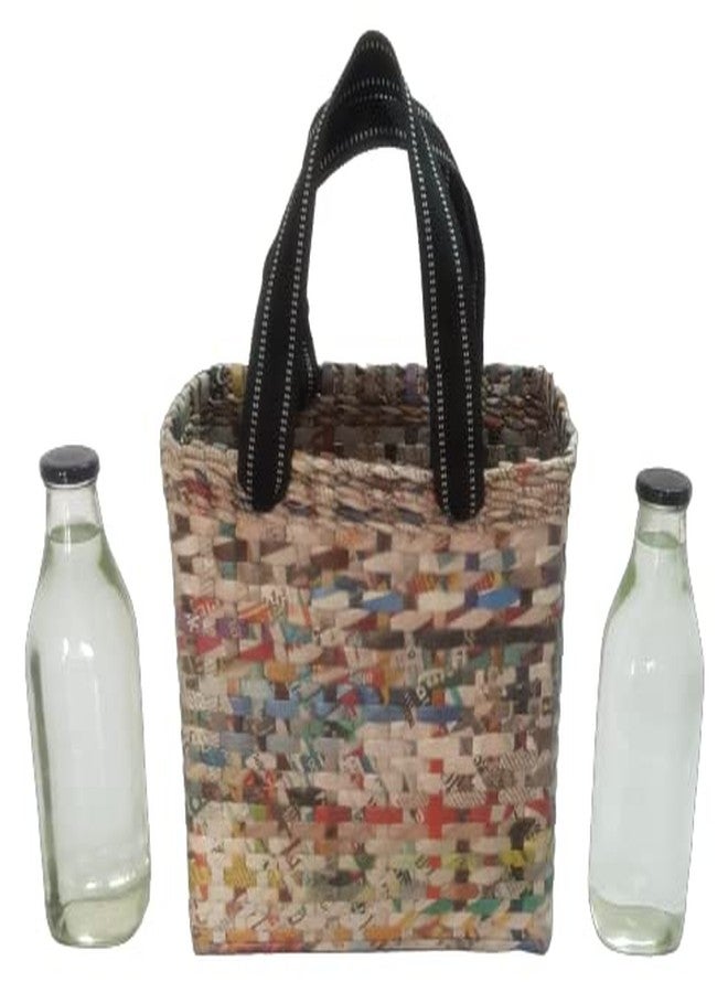 Sonas Creation Paperus, Medium, Natural Lunch Bag, Tiffin Basket for Office, Handbag, Carry Bag, Travel Bag, Eco-Friendly, Handmade, of Paper Ropes, in Inches 11 Height, 12 Length & 6 Wide Base - Image 4