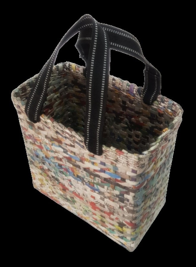 Sonas Creation Paperus, Medium, Natural Lunch Bag, Tiffin Basket for Office, Handbag, Carry Bag, Travel Bag, Eco-Friendly, Handmade, of Paper Ropes, in Inches 11 Height, 12 Length & 6 Wide Base - Image 5
