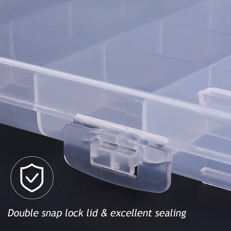 Fspronail 42 Grids Clear Large Plastic Organizer Box With Dividers, Bead Organizers And Storage Compartment Container For Nail Accessories/Jewelry/Craft/Screw/Small Parts/Diamond Painting Art Tools - Image 3