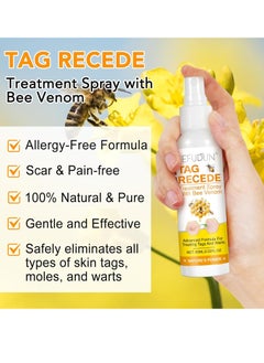 Sefudun 60ml Bee Venom Wart Remover Spray Skin Tag Removal Safe and Painless Clear Skin Tag and Mole Skin Tag Remover for All Skin Types Tag Recede Bee Venom Spray  - Image 2