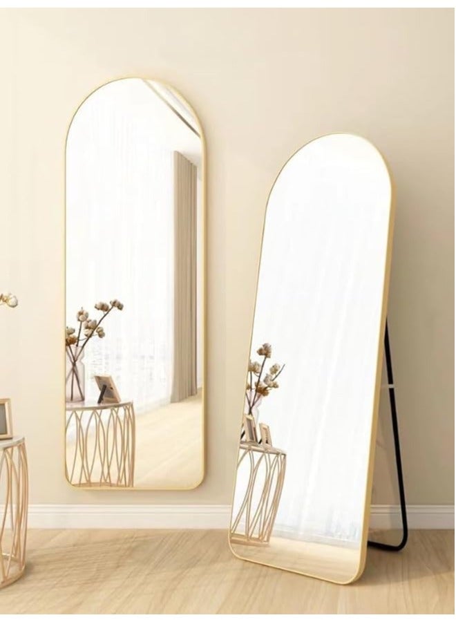 165*60 Arched Full Length Mirror, Floor Big Standing Mirror, Against Wall for Bedroom,Dressing and Wall-Mounted Thin Frame Mirror, Gold - Image 5