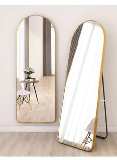 Generic 165*60 Arched Full Length Mirror, Floor Big Standing Mirror, Against Wall for Bedroom,Dressing and Wall-Mounted Thin Frame Mirror, Gold  - Image 3