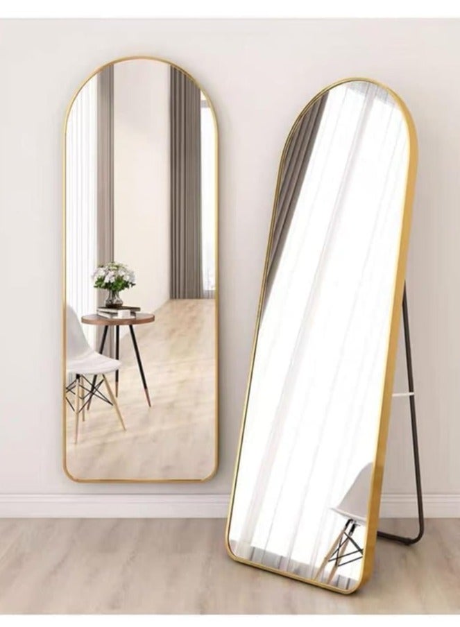 165*60 Arched Full Length Mirror, Floor Big Standing Mirror, Against Wall for Bedroom,Dressing and Wall-Mounted Thin Frame Mirror, Gold - Image 3