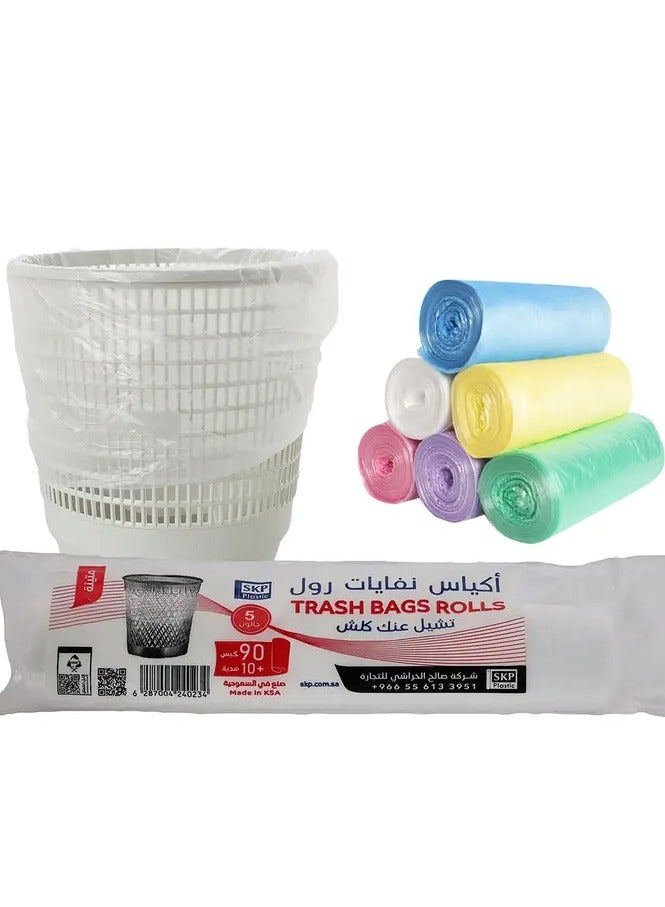 إس كيه بي بلاستيك أكياس قمامة صغيرة الحجم سعة 5 جالون (90 كيسًا) - Image 4