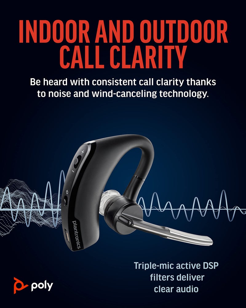 Poly Voyager Legend Wireless Headset (Plantronics) - Single-Ear Bluetooth w/Noise-Canceling Mic - Voice Controls - Mute & Volume Buttons - Ergonomic Design -Connect to Mobile/Tablet via Bluetooth -FFP - Image 3