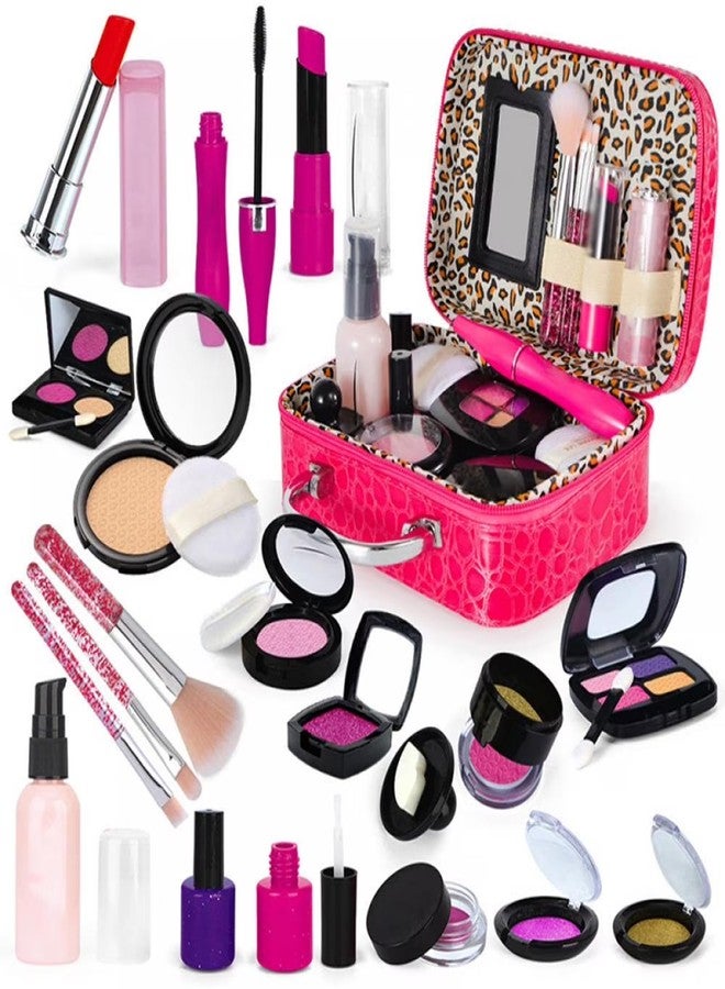 Kidology Makeup Kit Set for Kids - 3-8 Years Girls | 21 Pcs Portable Pretend Play Princess Beauty Set (Not Real Makeup) | Builds Fine Motor Skills | Non-Toxic Mess-Free Suitcase | Gift for Girls - Image 1