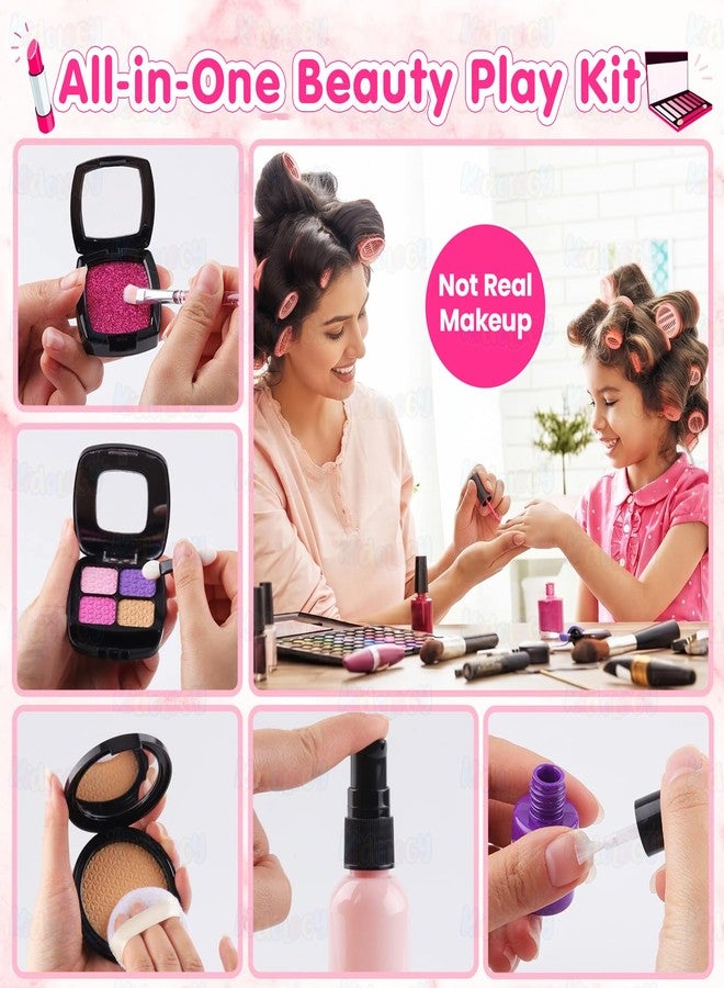 Kidology Makeup Kit Set for Kids - 3-8 Years Girls | 21 Pcs Portable Pretend Play Princess Beauty Set (Not Real Makeup) | Builds Fine Motor Skills | Non-Toxic Mess-Free Suitcase | Gift for Girls - Image 4
