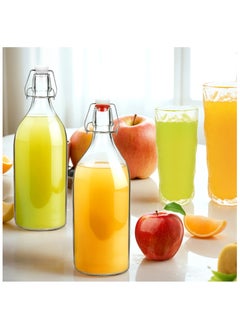SKYLINK 6Pack 32oz Glass Swing Top Bottles – Airtight Flip Top Glass Bottles with Extra Caps for Kombucha, Home Brewing, Beverages, Oil, Vinegar, Water, Soda, Kefir  - Image 5