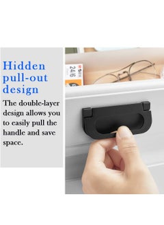 Y&D 6 Pcs Pull Flush Cupboard Handle, Invisible Metal Handles Cabinet Drawer Handle Wardrobe Knobs Door Knob for Furniture Door, Two Size 75mm and 35mm  - Image 2