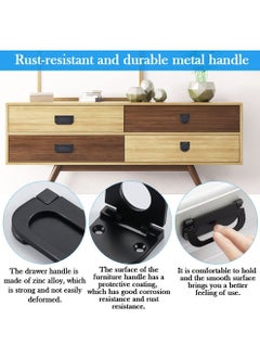 Y&D 6 Pcs Pull Flush Cupboard Handle, Invisible Metal Handles Cabinet Drawer Handle Wardrobe Knobs Door Knob for Furniture Door, Two Size 75mm and 35mm  - Image 3