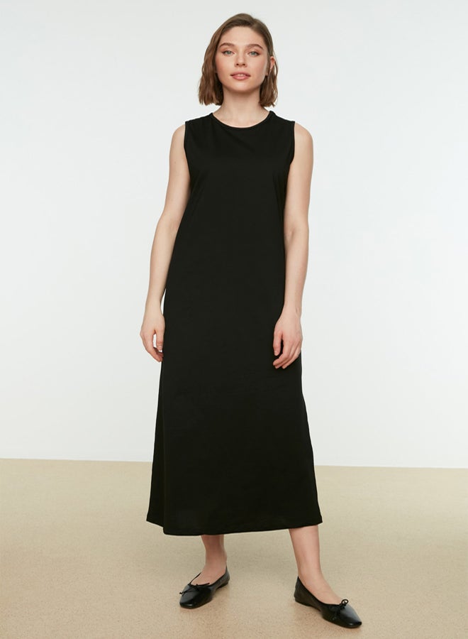 trendyol Black Sleeveless Long Lining Undershirt Dress - Image 3
