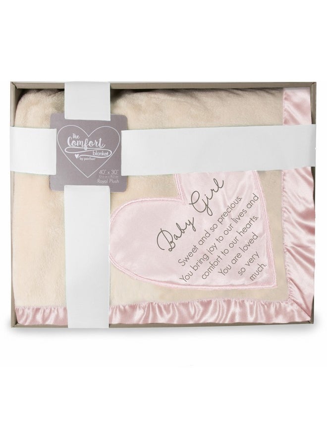Pavilion Gift Company - Pavilion Baby Girl Pink Silk Edge Royal Plush Baby'S First Blanket 30 X 40 Inch - Image 1