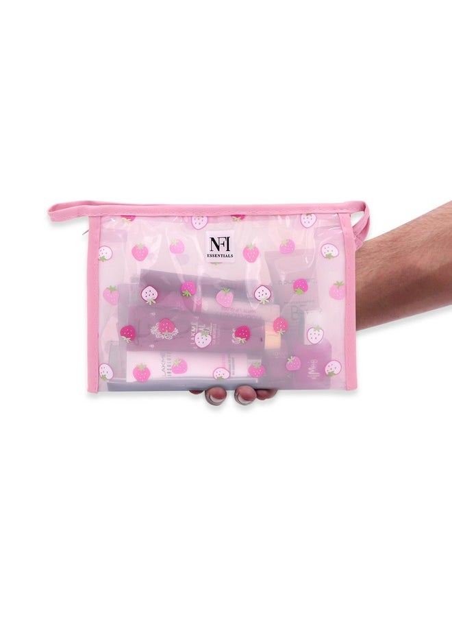 NFI essentials NFI essentials Transparent Makeup Pouch For Women, Cosmetic Pouch, Stylish Pouches For Makeup Accessories & Travel Organiser, Waterproof Toiletry Make Up Bag For Girls, 6.5 Cm  - Image 5