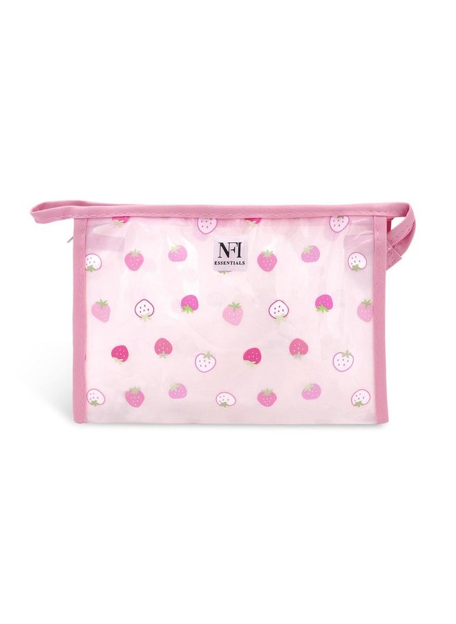 NFI essentials NFI essentials Transparent Makeup Pouch For Women, Cosmetic Pouch, Stylish Pouches For Makeup Accessories & Travel Organiser, Waterproof Toiletry Make Up Bag For Girls, 6.5 Cm  - Image 1