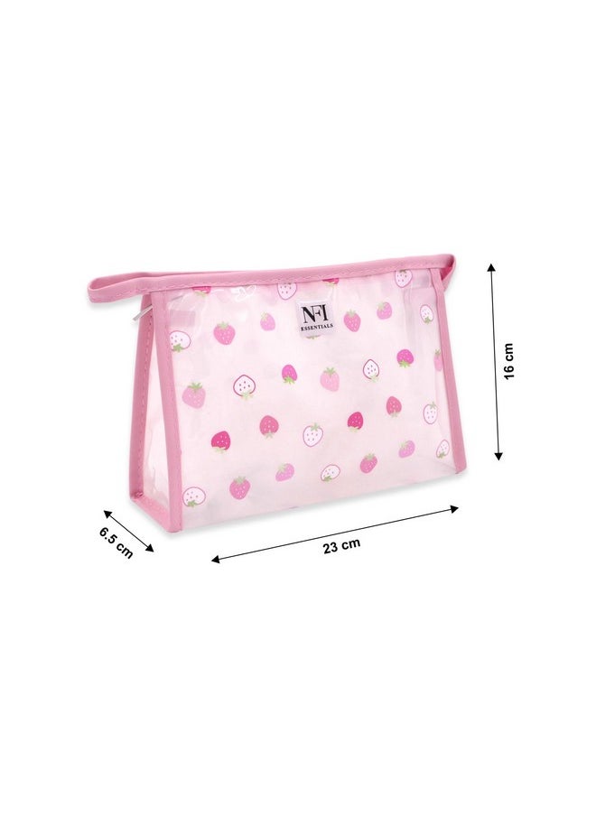 NFI essentials NFI essentials Transparent Makeup Pouch For Women, Cosmetic Pouch, Stylish Pouches For Makeup Accessories & Travel Organiser, Waterproof Toiletry Make Up Bag For Girls, 6.5 Cm  - Image 4