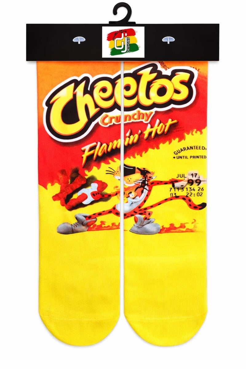 Kids Teens Adult Socks Mid Crew 3D Print Fits Men Women Boys Girls Youth Children Funny Novelty Over 70 Designs (US, Age, 3 Years, 9 Years, Cheetos)