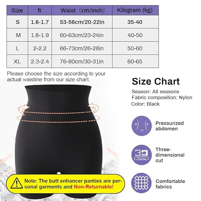 OLSIC Women's Butt Lifter Padded Underwear, Hip Pads Enhancer Shapewear Shorts, Seamless Tummy Control Panties Shaper Black - Image 5
