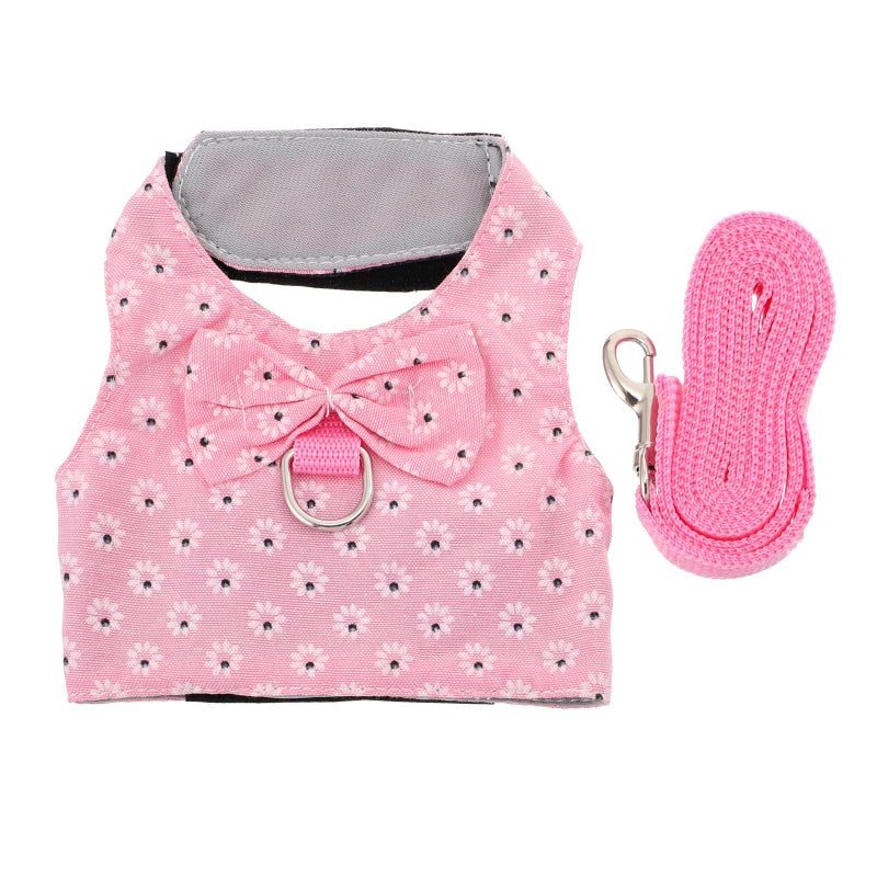 Medium Rabbit Vest Harness Leash Breathable Snowflake Fabric For Small Pets Outdoor Walking - Image 2