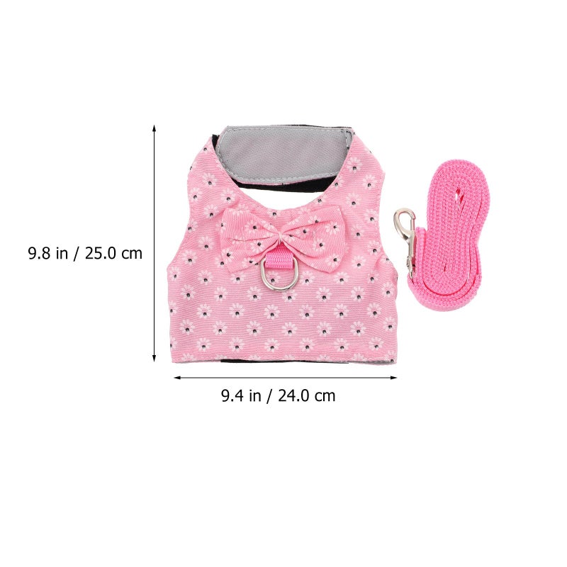 Medium Rabbit Vest Harness Leash Breathable Snowflake Fabric For Small Pets Outdoor Walking - Image 3