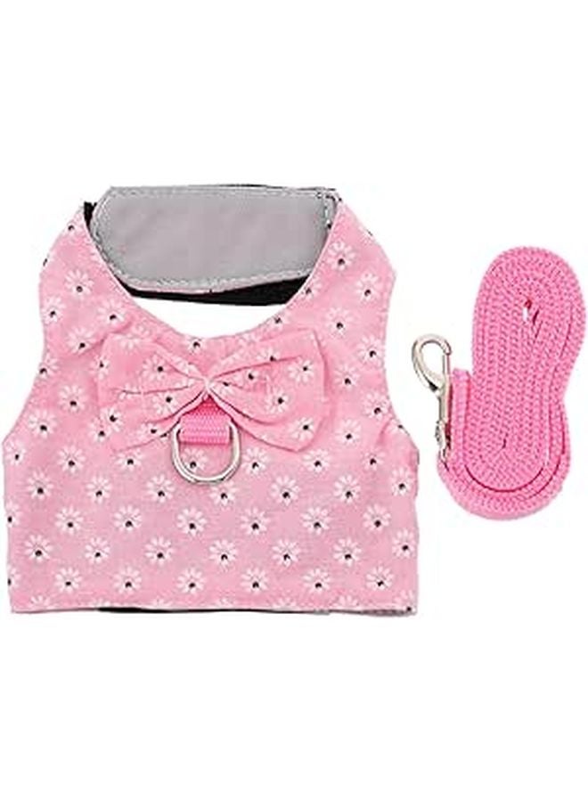 Medium Rabbit Vest Harness Leash Breathable Snowflake Fabric For Small Pets Outdoor Walking - Image 1